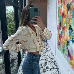 ARITZIA Cropped Blouse Size XS